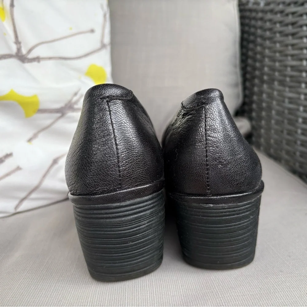 Fly London Black Leather Flats with Durable Sole - Picture 6 of 8